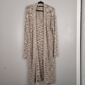 Anthropologie Pilcro Multicolor Brown Tan Black White Open Front Cotton Cardigan